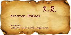 Kriston Rafael névjegykártya